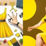 Rock Paper Scissors Yellow Dress