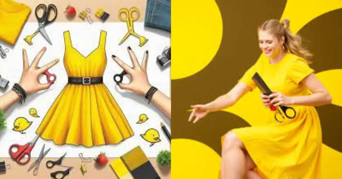 Rock Paper Scissors Yellow Dress